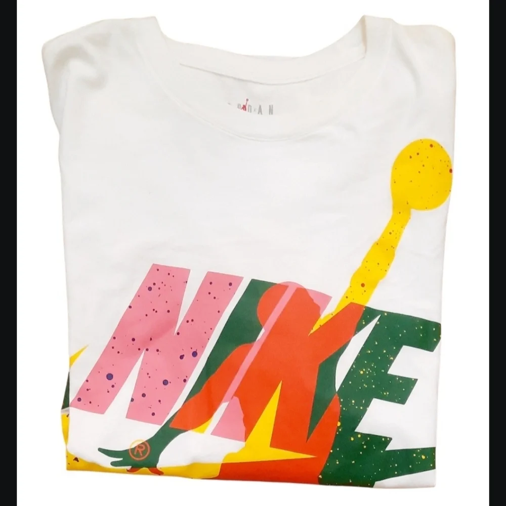 Jordan Jumpman Classics Men's T-Shirt White/Total Orange/Rush Blue Size 3XL